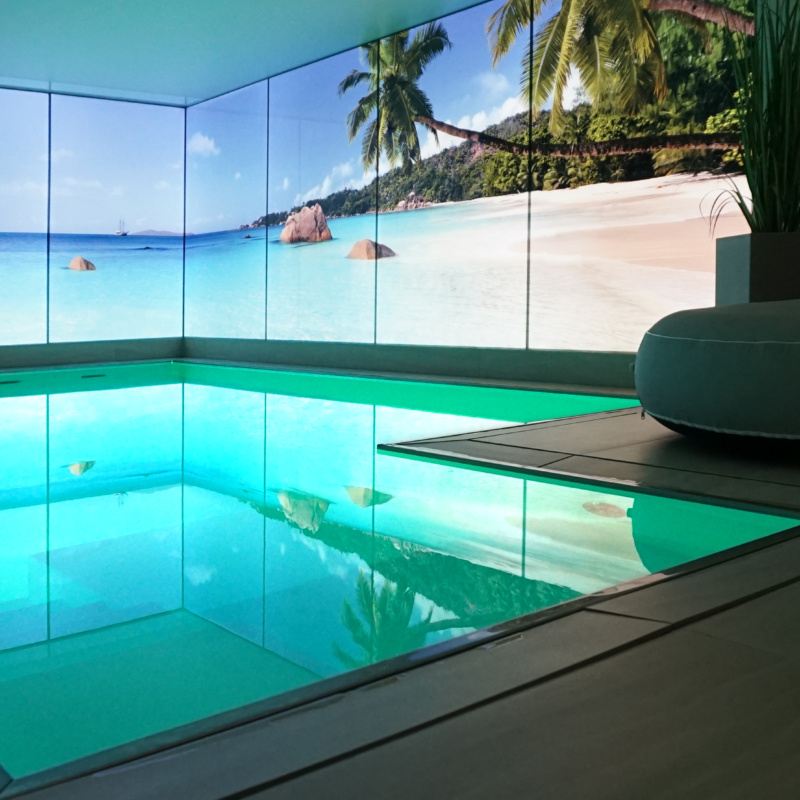 Digitaldruck auf Glas hinterleuchtet Strand